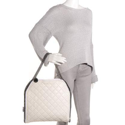 Stella McCartney Faux Leather Quilted Small Falabella Tote White 2 of 8