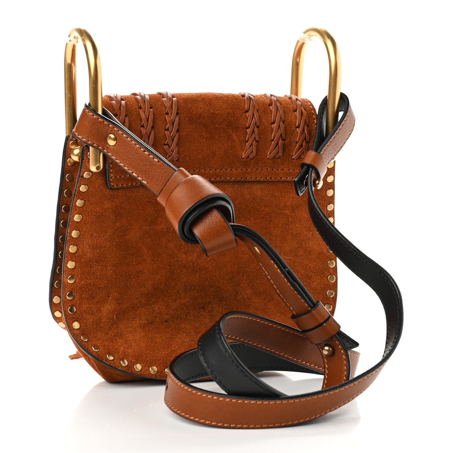 Chloe Suede Calfskin Braided Mini Hudson Shoulder Bag Caramel 3 of 9