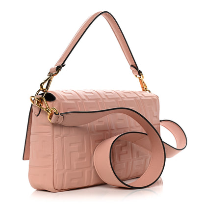 Fendi Nappa FF 1974 Embossed Large Baguette Rosa Bourbon 4 of 17