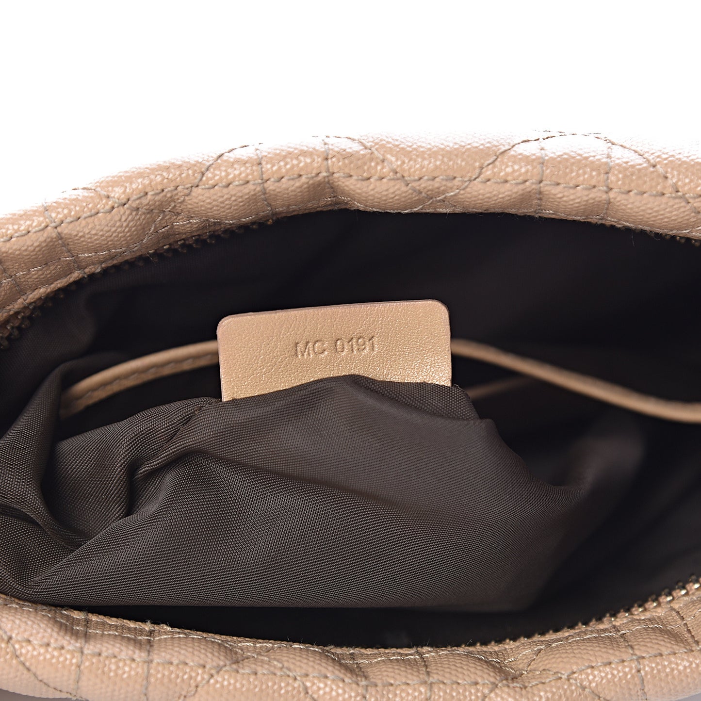 Coated Canvas Cannage Panarea Pouch Beige