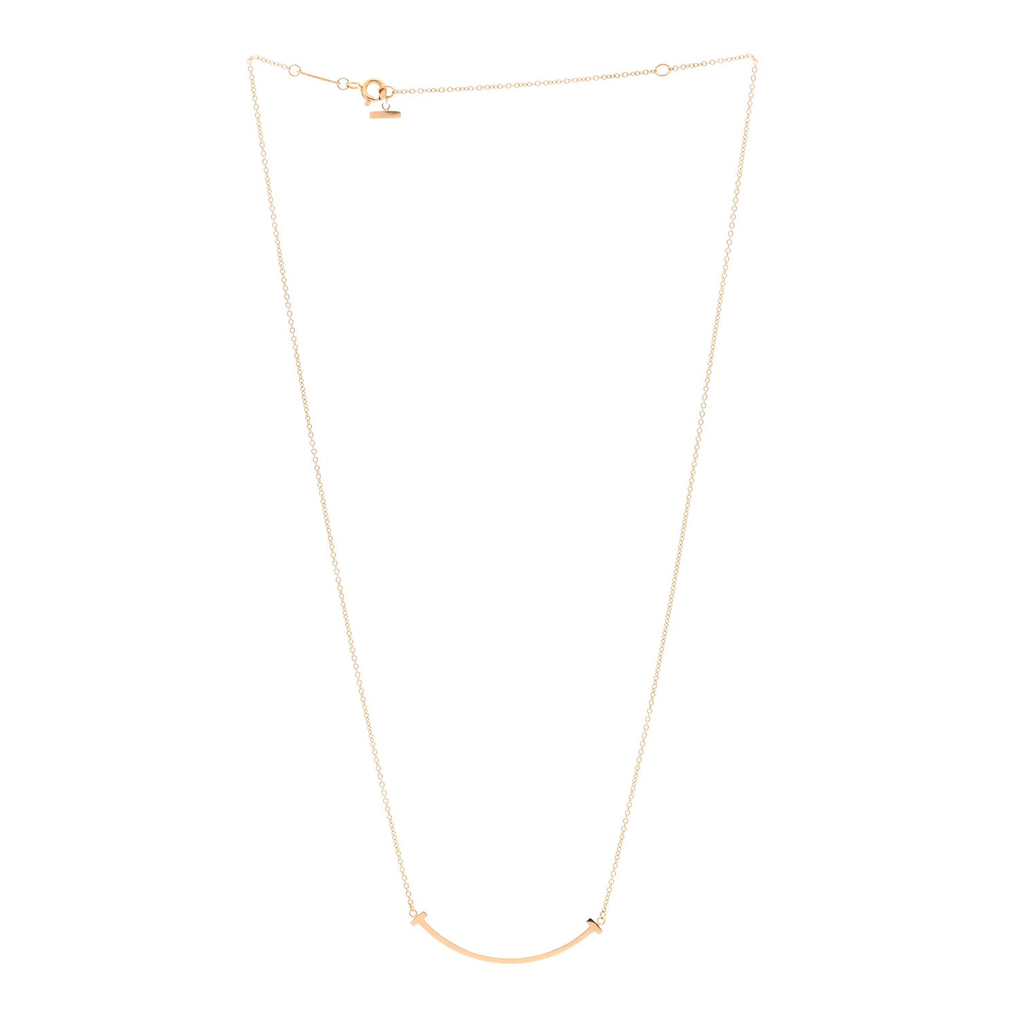 18K Rose Gold Small T Smile Pendant Necklace