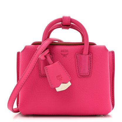 MCM Grained Calfskin X-Mini Milla Tote Beetroot Pink 1 of 10