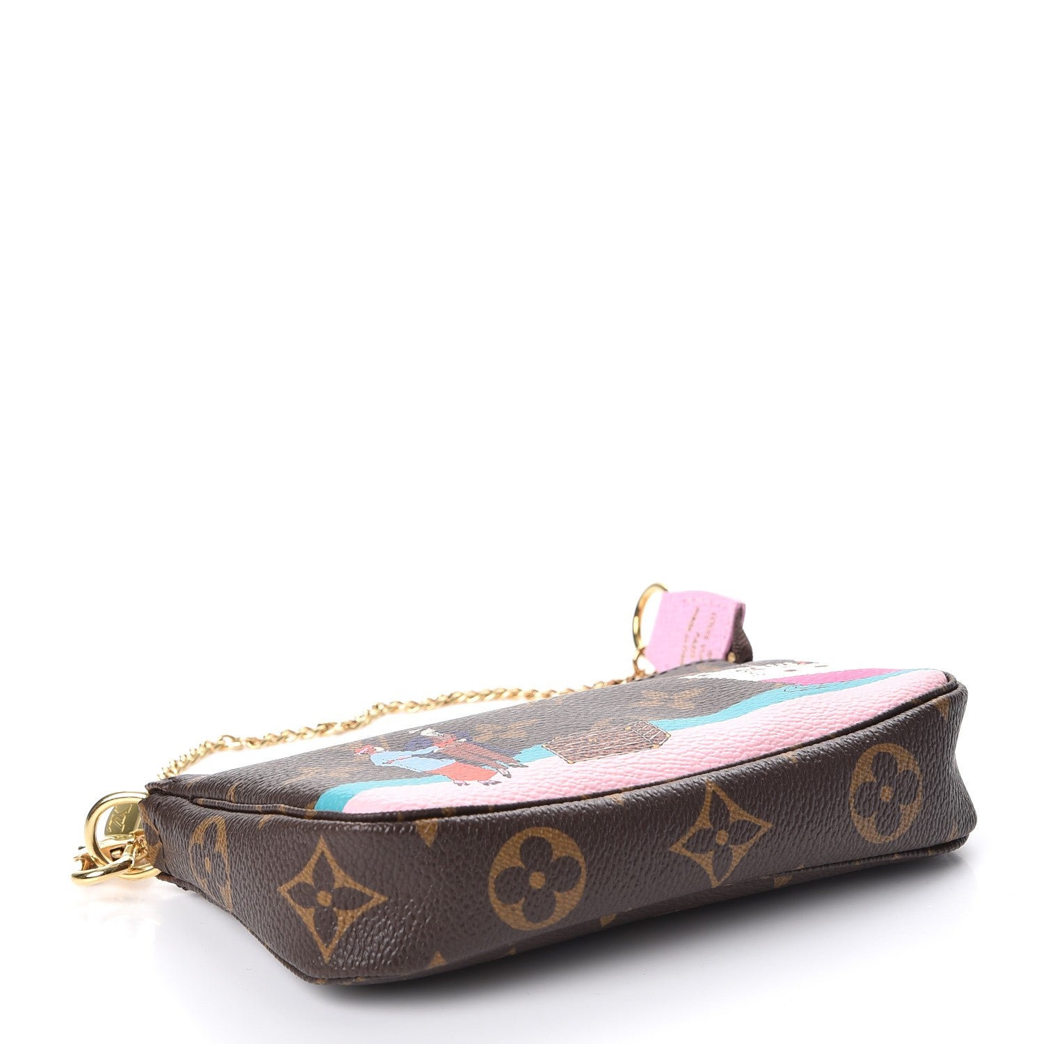 Louis Vuitton Monogram 2016 Christmas Animation Mini Pochette Accessories Rose Ballerine 4 of 8
