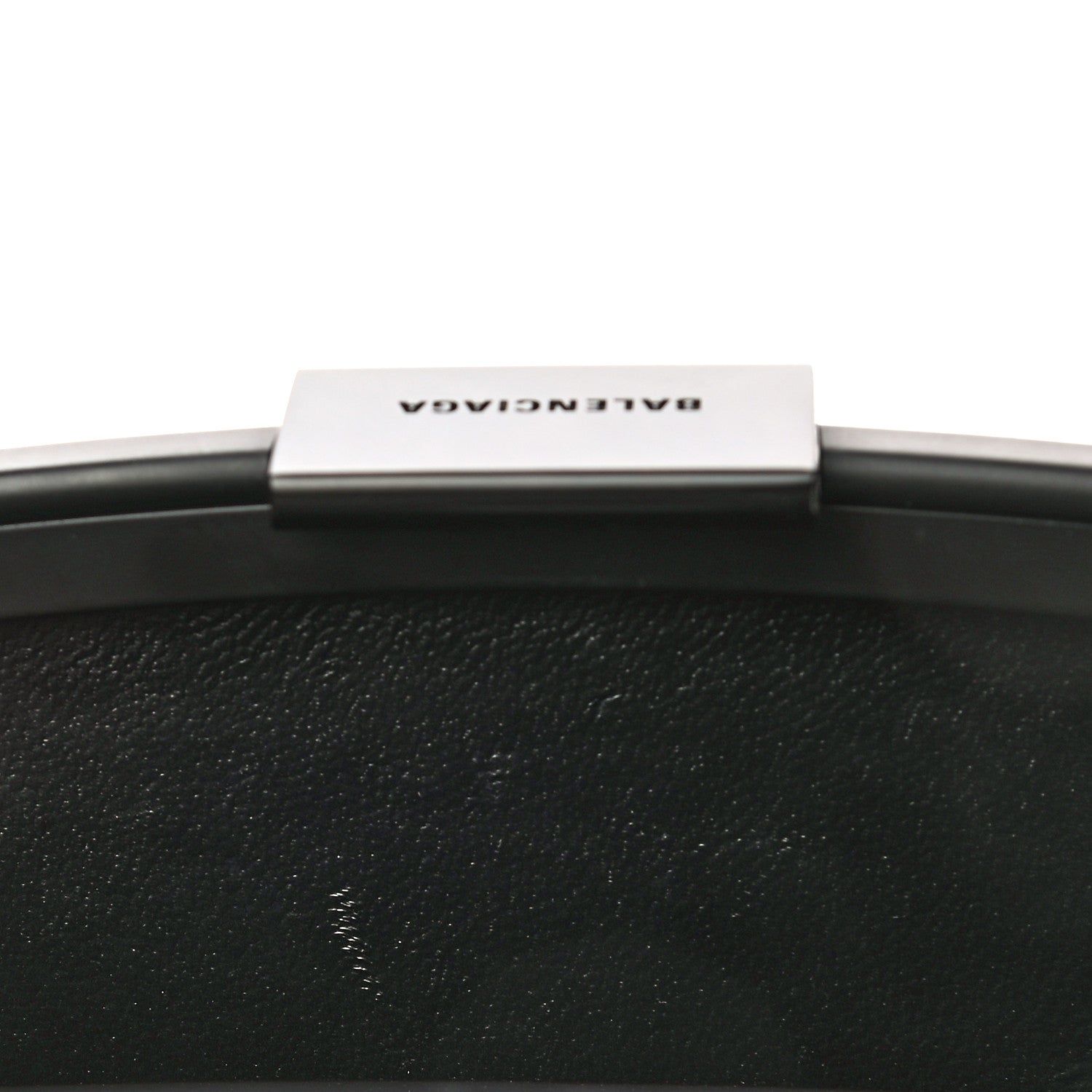 Balenciaga Recycled Plastic Calfskin Embossed Mini Lunch Box Case with Strap Black 10 of 10