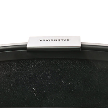 Balenciaga Recycled Plastic Calfskin Embossed Mini Lunch Box Case with Strap Black 10 of 10