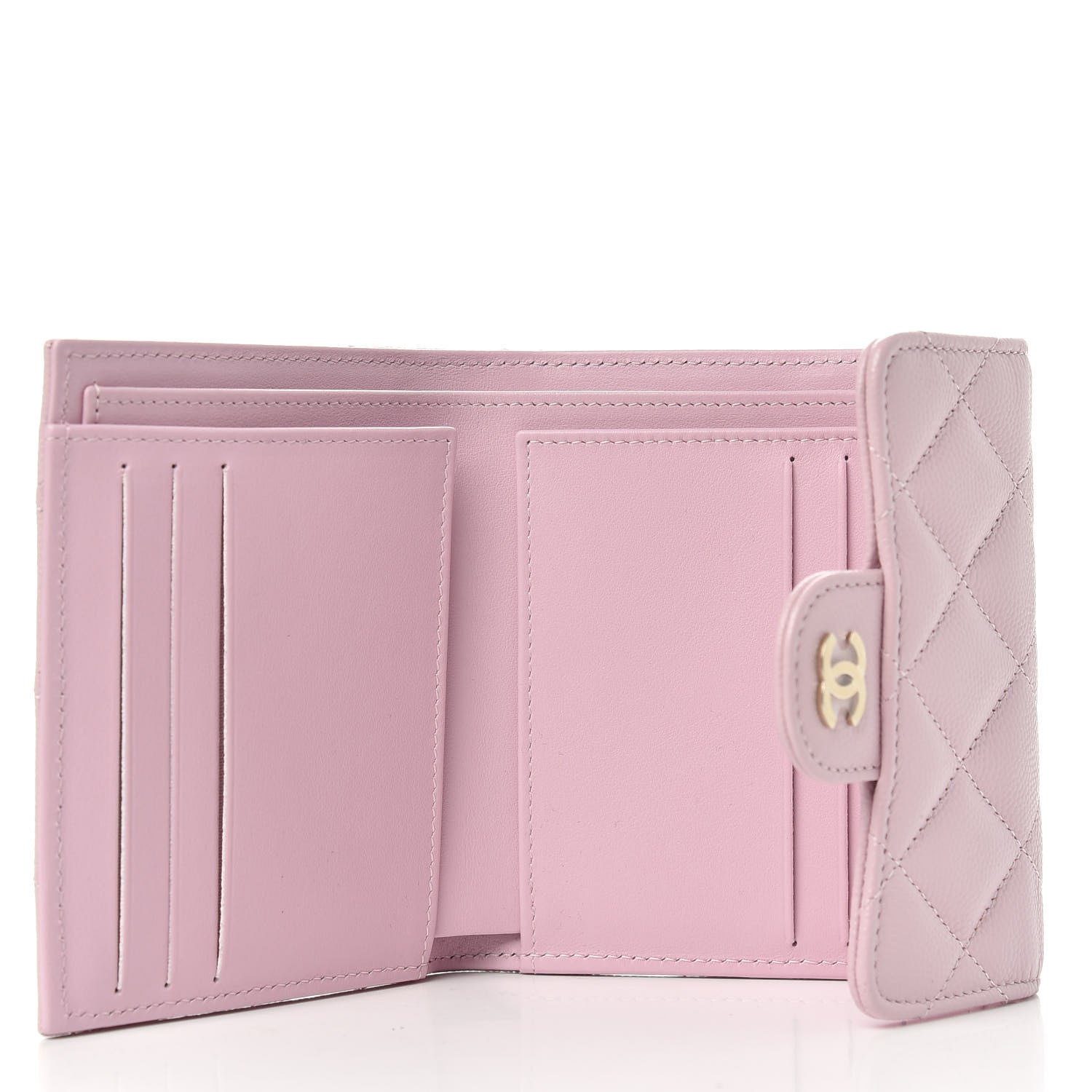 Chanel Caviar Quilted Compact Flap Wallet Light Pink 5 of 8