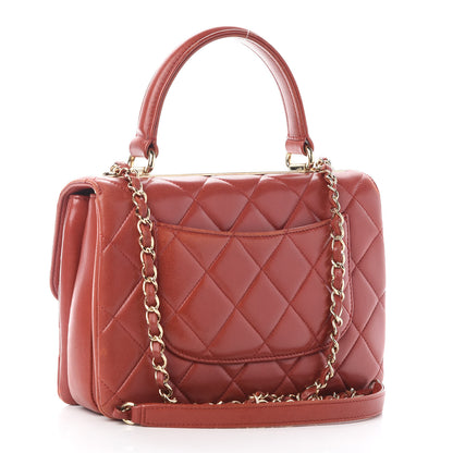Chanel Lambskin Quilted Small Trendy CC Flap Dual Handle Bag Red 3 of 9