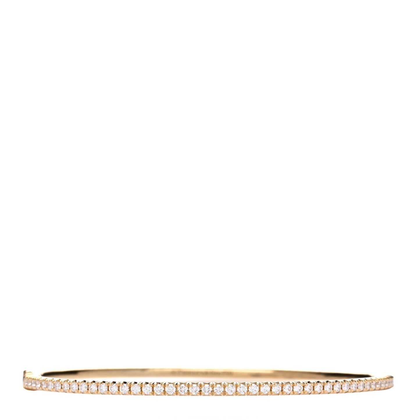 18K Yellow Gold Diamond Metro Hinged Bangle L