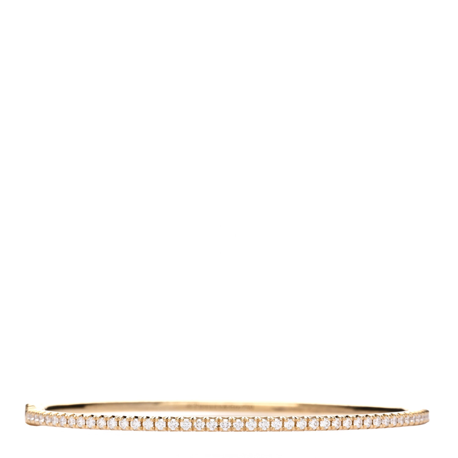 Tiffany 18K Yellow Gold Diamond Metro Hinged Bangle L 1 of 3