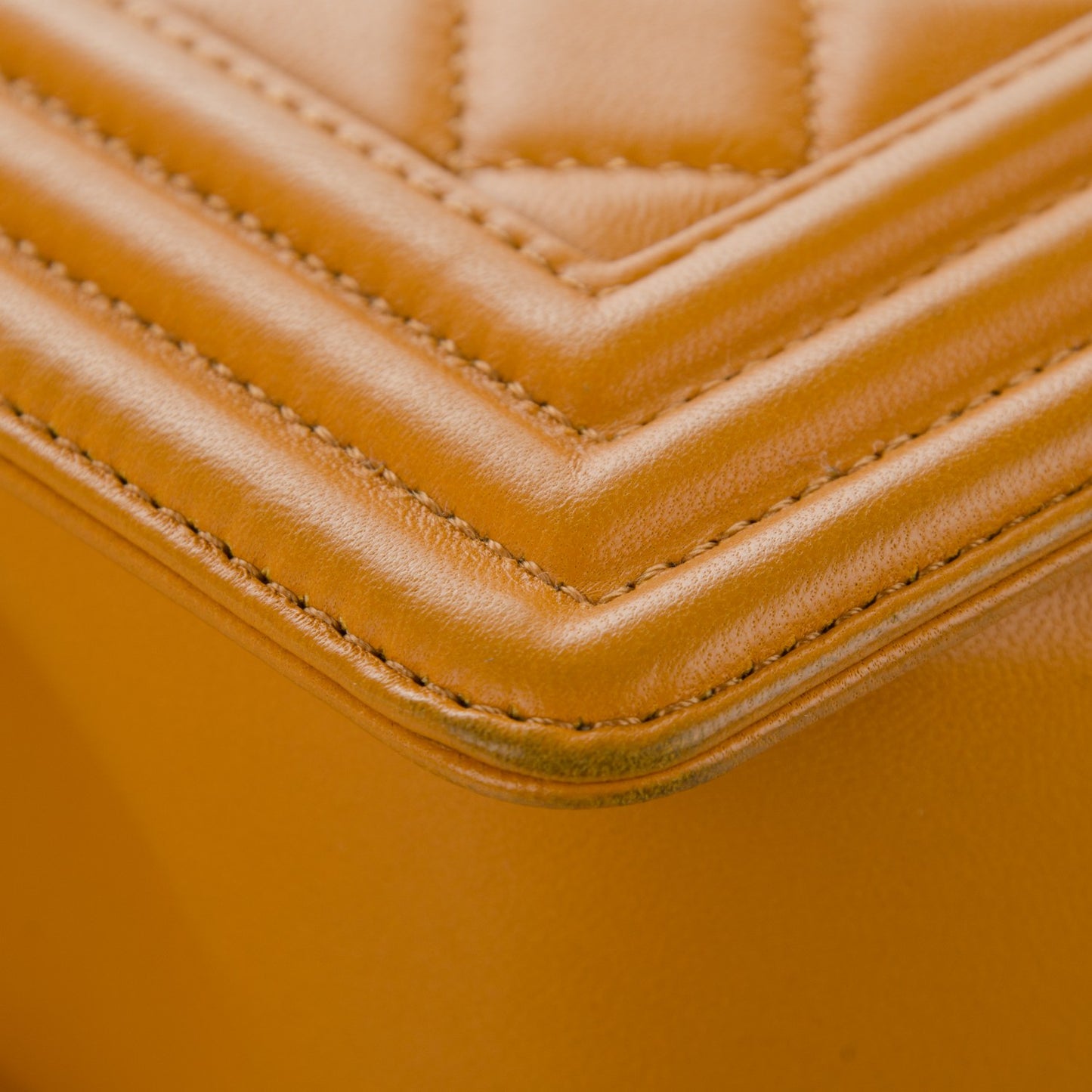 Lambskin Quilted Medium Boy Flap Yellow