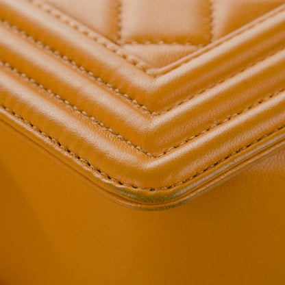 Chanel Lambskin Quilted Medium Boy Flap Yellow 11 of 12