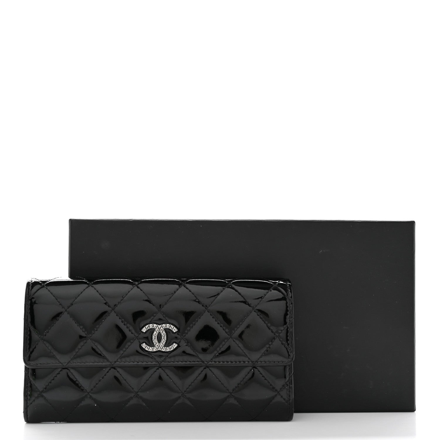 Chanel Patent Quilted Large Brilliant Flap Wallet Black 11 of 11