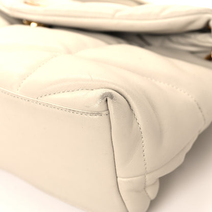 Saint Laurent Lambskin Quilted Small Loulou Puffer Monogram Chain Satchel Blanc Vintage 10 of 16
