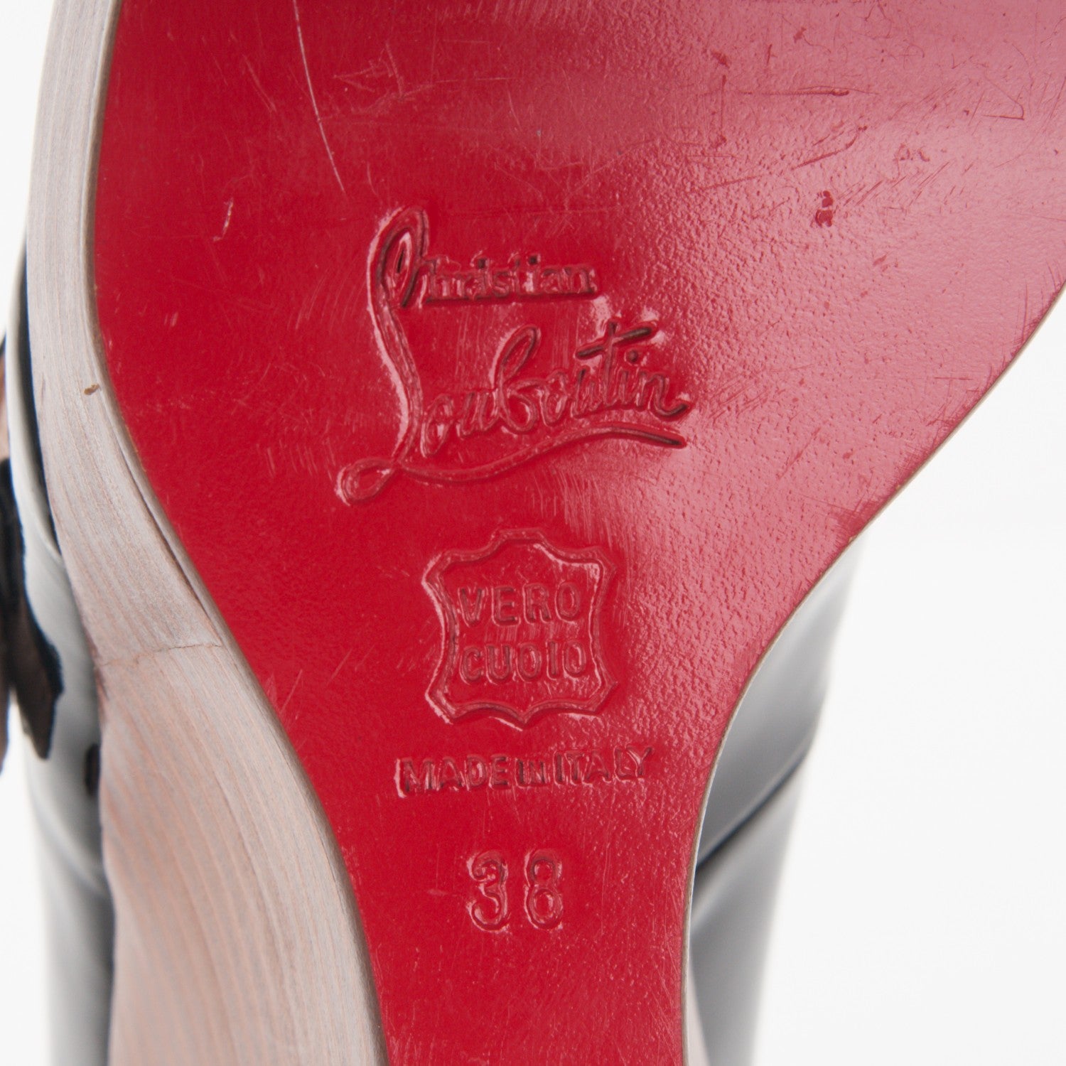 Christian Louboutin Patent Wallis Wedges 38 Black 6 of 8