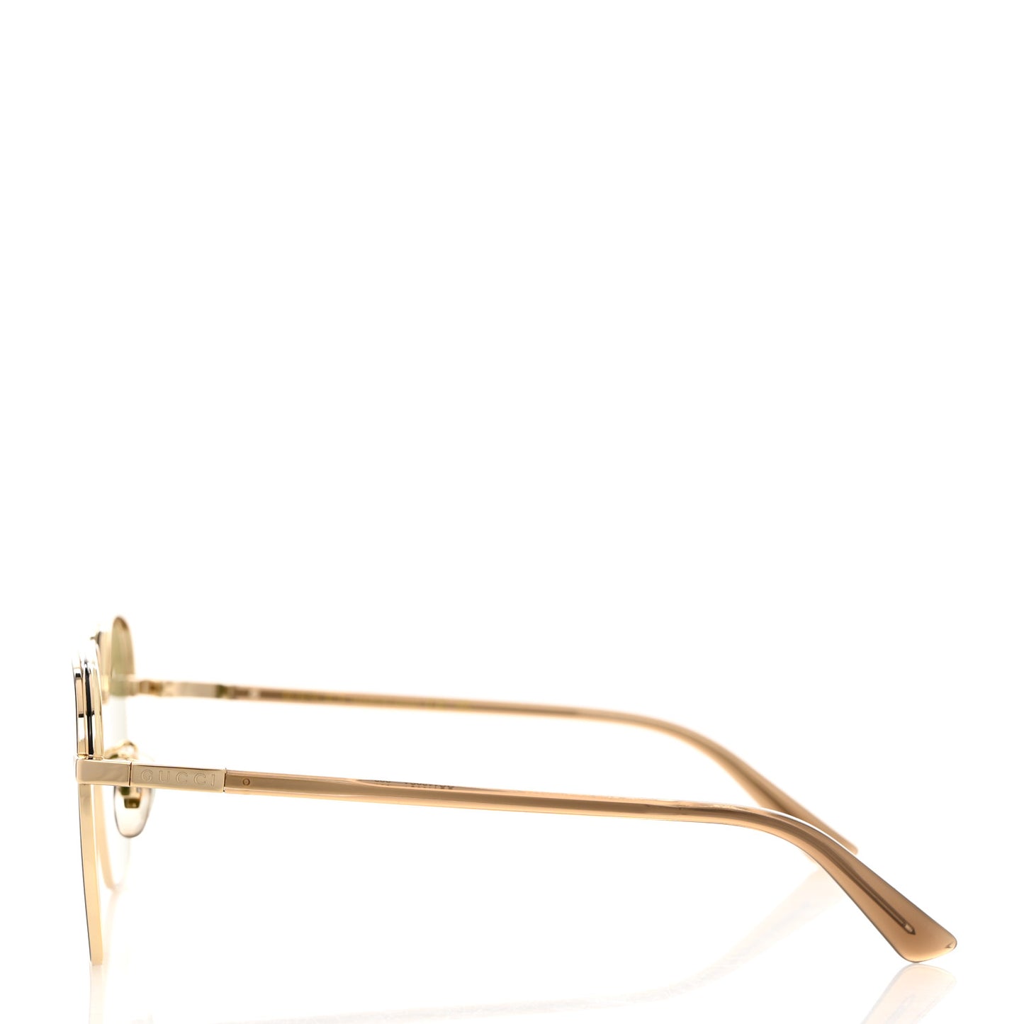 Metal Square Frame Sunglasses GG0443S Gold Grey