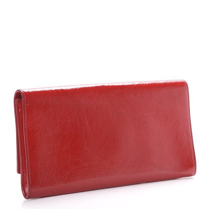 Saint Laurent Textured Patent Small Belle De Jour Clutch Red 2 of 11