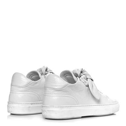 Chanel Crumpled Calfskin Womens CC Bow Sneakers 36.5 White 4 of 9