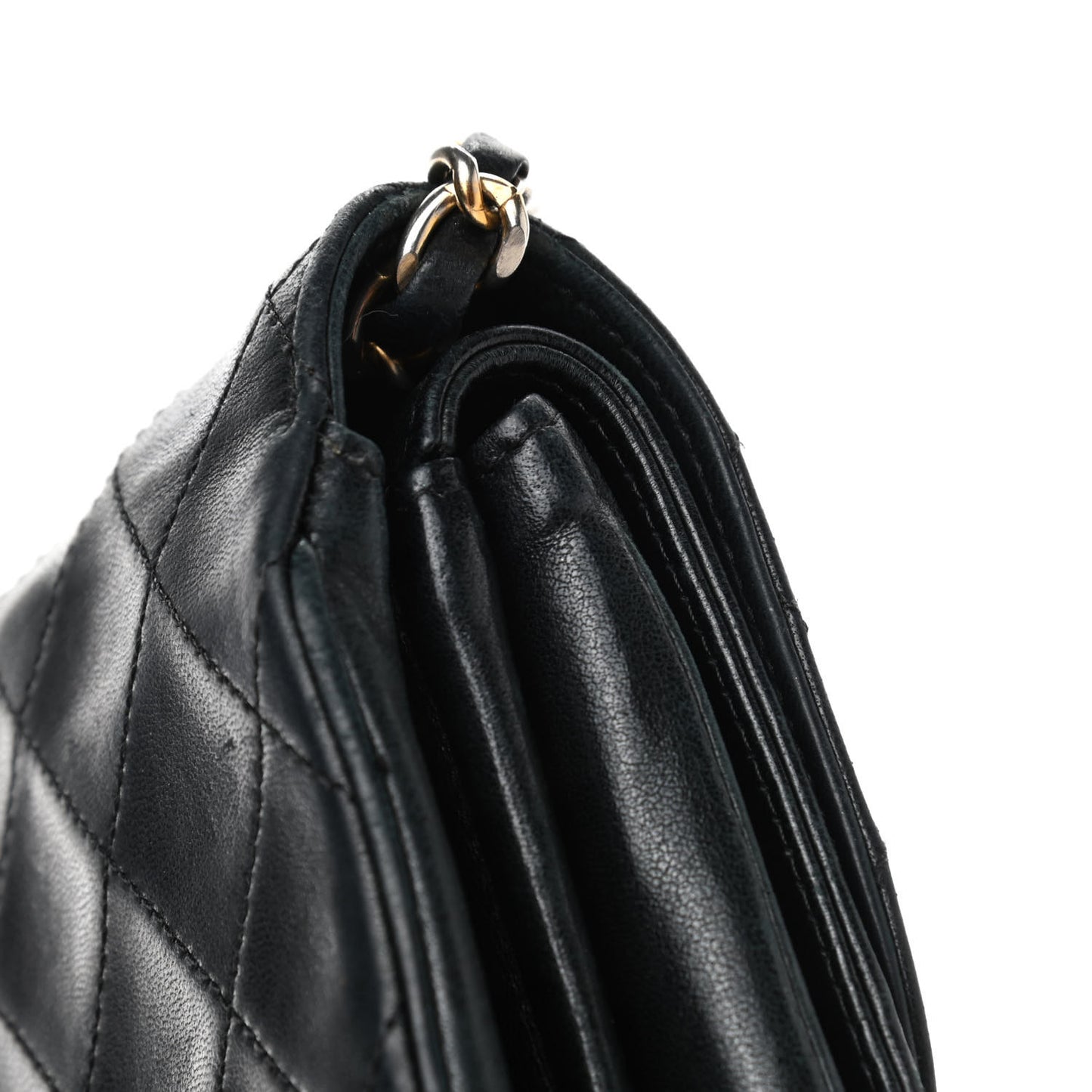 Lambskin Quilted Medium Double Flap Black