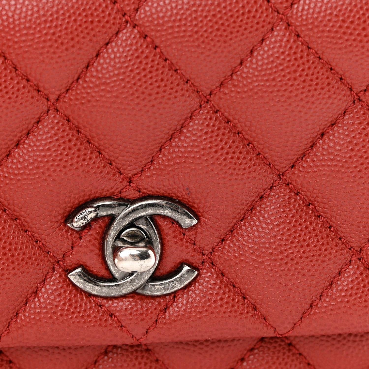 Chanel Caviar Quilted Mini Coco Handle Flap Red 13 of 13
