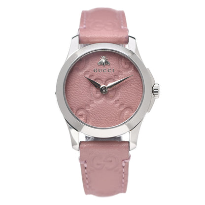 Gucci Stainless Steel Calfskin 27mm G-Timeless Quartz Watch Pink 1 of 8
