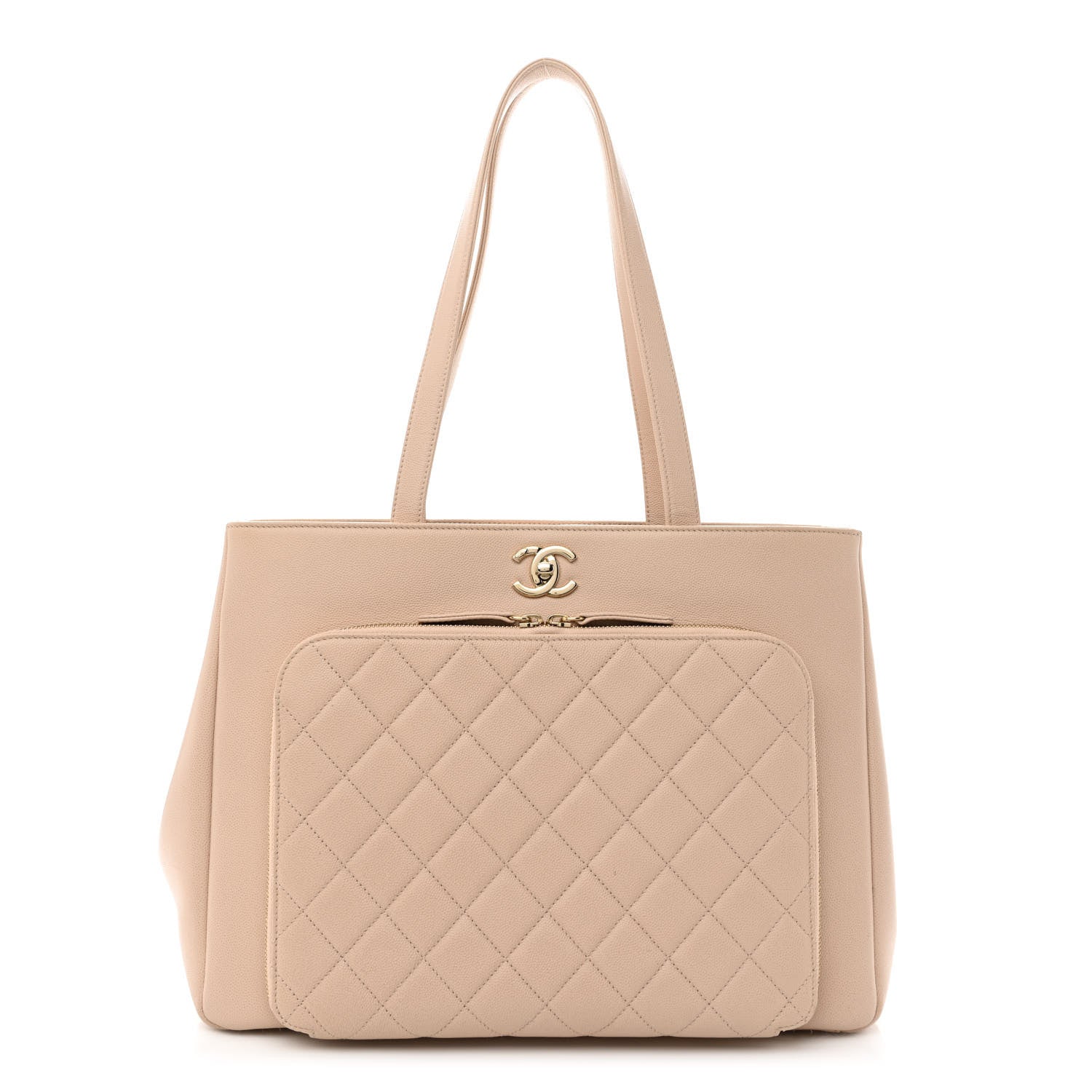 Chanel Caviar Quilted Large Business Affinity Shopping Bag Beige 1 of 14