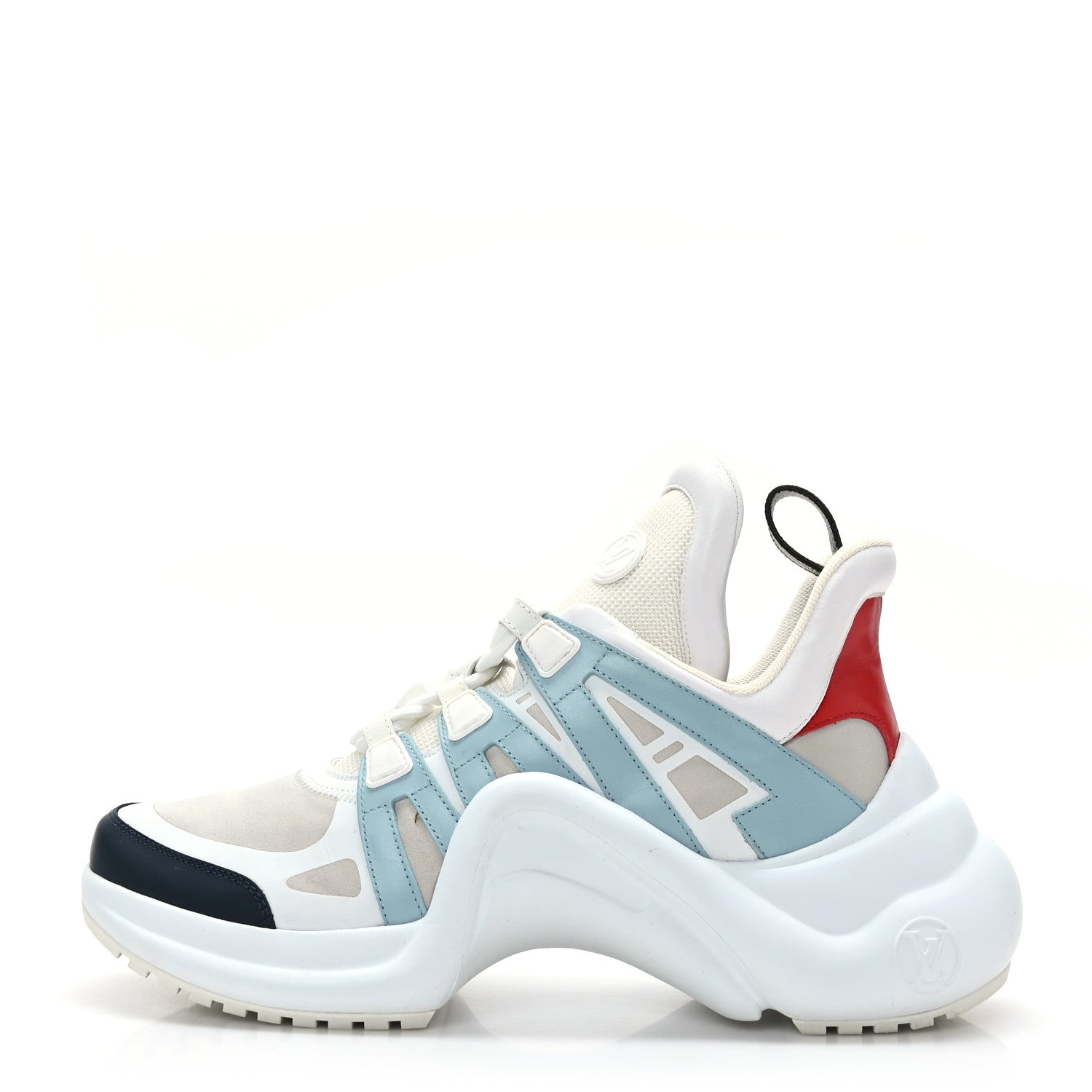 Louis Vuitton Calfskin Technical Nylon LV Archlight Sneakers 41 White Blue Gris 1 of 6
