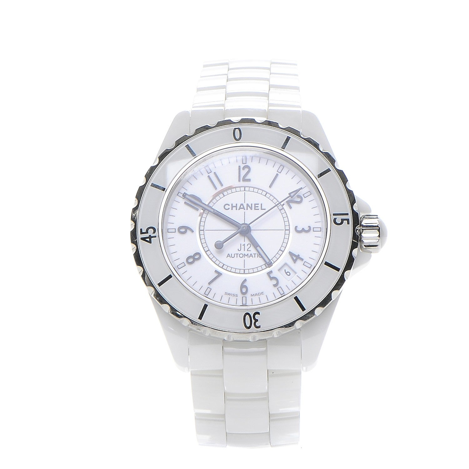 Chanel Stainless Steel Ceramic 38mm J12 Automatic Watch White 1 of 6