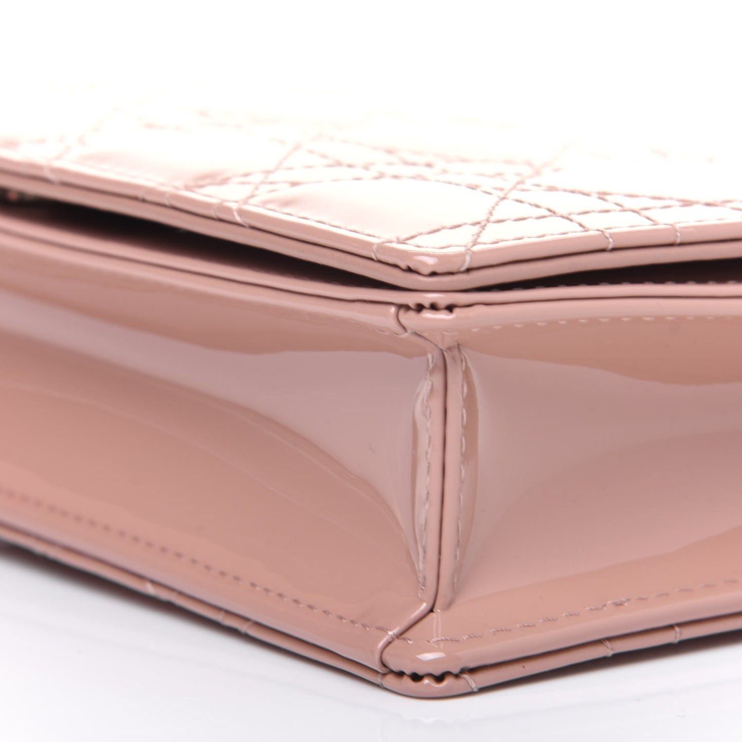Patent Cannage Lady Dior Convertible Clutch Rose Des Vents