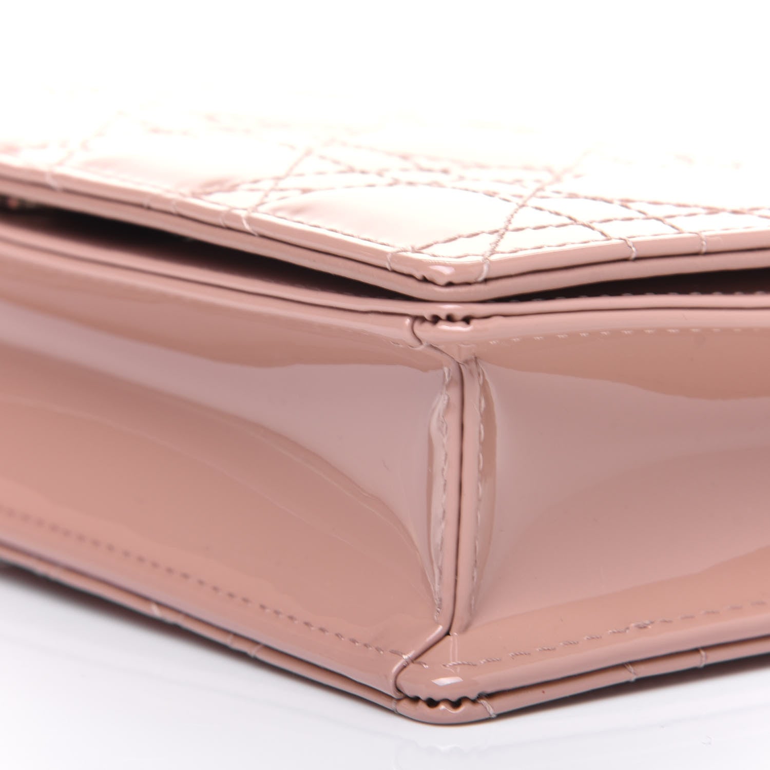 Christian Dior Patent Cannage Lady Dior Convertible Clutch Rose Des Vents 13 of 14