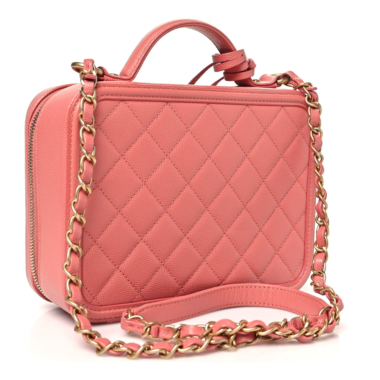 Chanel Caviar Quilted Medium CC Filigree Vanity Case Pink 3 of 11