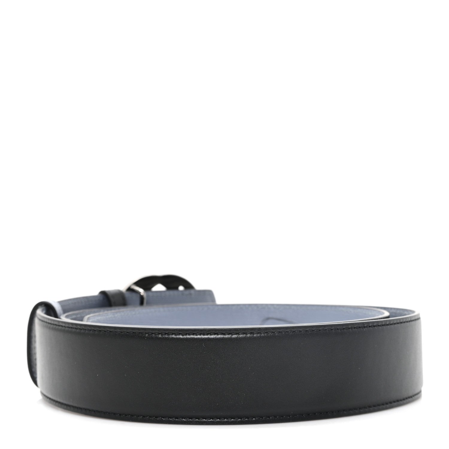 Gucci Calfskin Interlocking G Reversible 37mm Belt 105 42 Black Grey 2 of 5