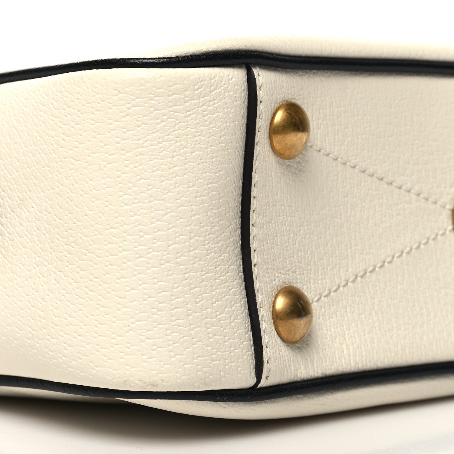 Gucci X ADIDAS Textured Dollar Calfskin Web Trefoil Logo Small Messenger Bag Off White Black 9 of 11