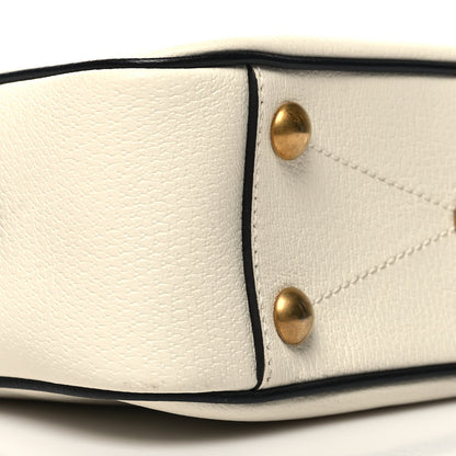 Gucci X ADIDAS Textured Dollar Calfskin Web Trefoil Logo Small Messenger Bag Off White Black 9 of 11