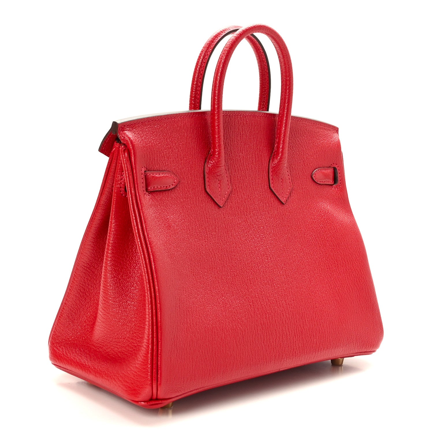 Hermes Chevre Mysore Horseshoe Birkin 25 Rouge Casaque Capucine 4 of 12