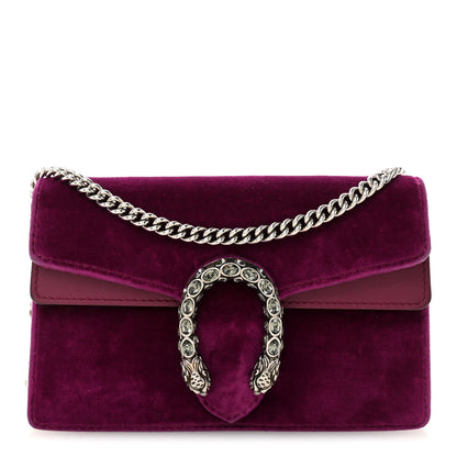 Gucci Velvet Super Mini Dionysus Shoulder Bag Fuchsia Violet Cyclamen 1 of 10