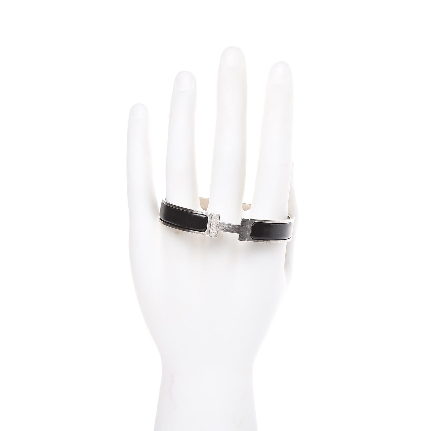 Matte Enamel Narrow Clic Clac HH Bracelet GM Black