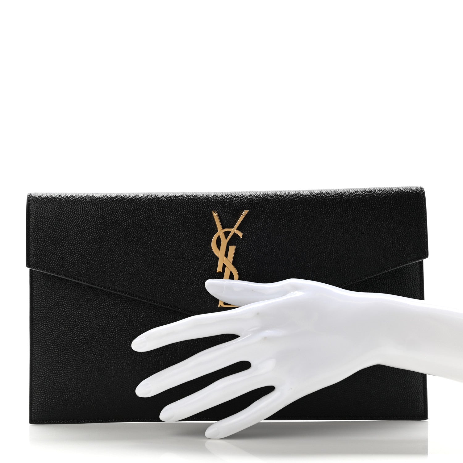 Saint Laurent Grain De Poudre Uptown Pouch Black 2 of 8