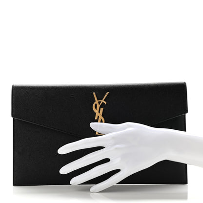 Saint Laurent Grain De Poudre Uptown Pouch Black 2 of 8