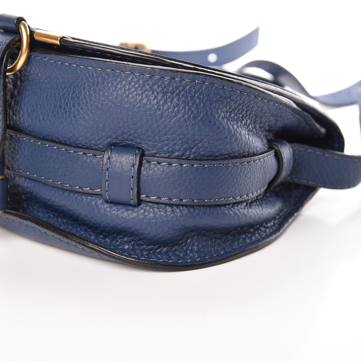 Calfskin Mini Marcie Round Crossbody Bag Royal Navy