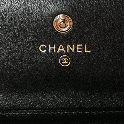 Chanel Lambskin Quilted Pearl Crown Clutch With Chain Black 7 of 14