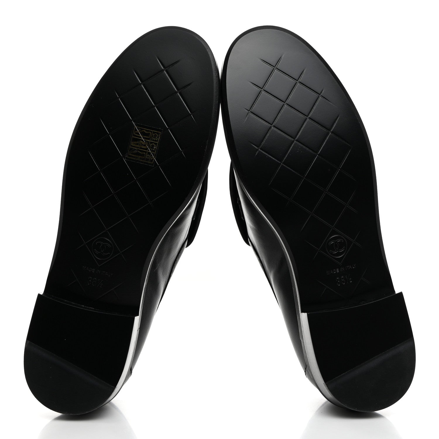 Chanel Lambskin Quilted CC Turnlock Loafers 38.5 Black 5 of 9