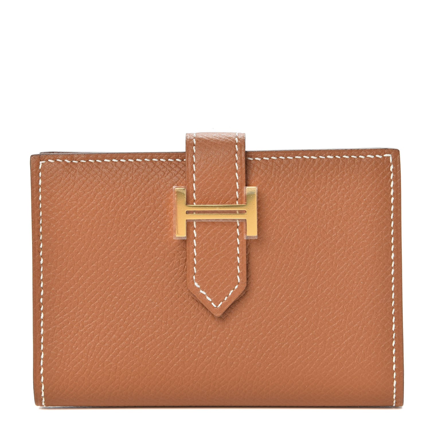 Hermes Epsom Bearn Card Holder Wallet Gold 1 of 8