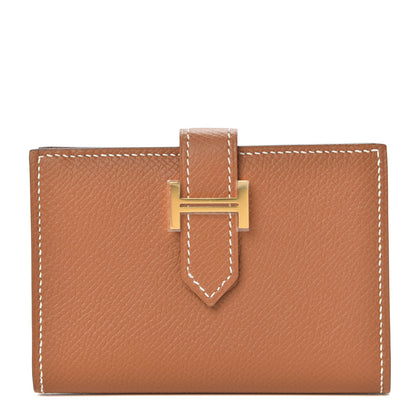 Hermes Epsom Bearn Card Holder Wallet Gold 1 of 8