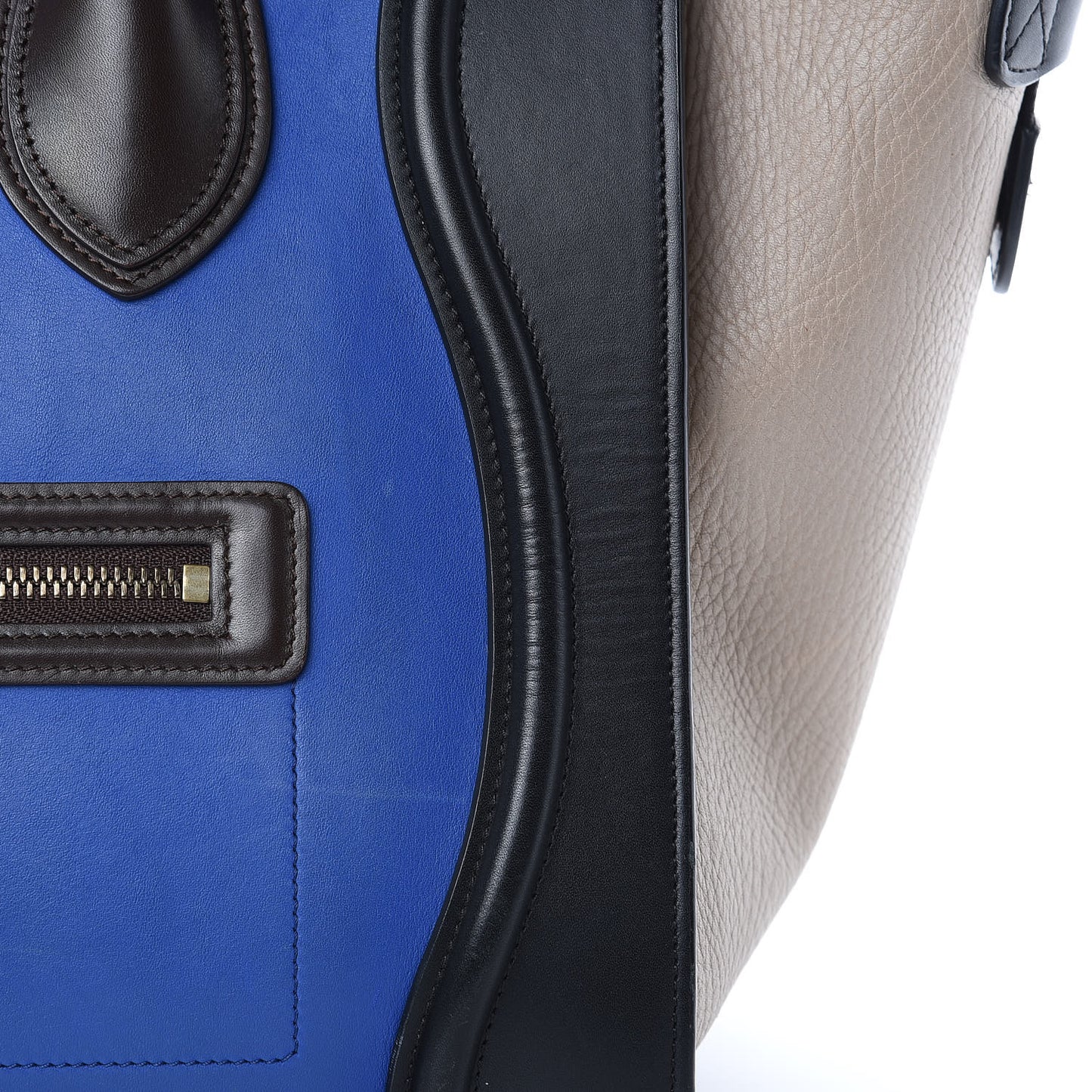 Elephant Calfskin Mini Tri-Color Luggage Indigo