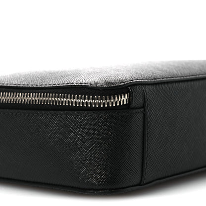 Prada Saffiano Travel Medium Brique Crossbody Bag Black 9 of 13