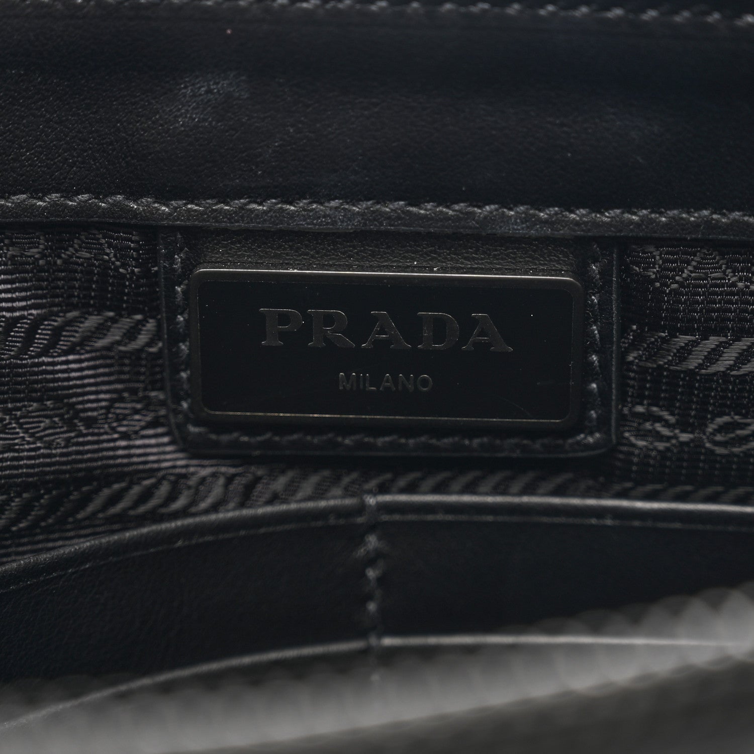 Prada Vitello Daino Wristlet Pouch Black 6 of 9