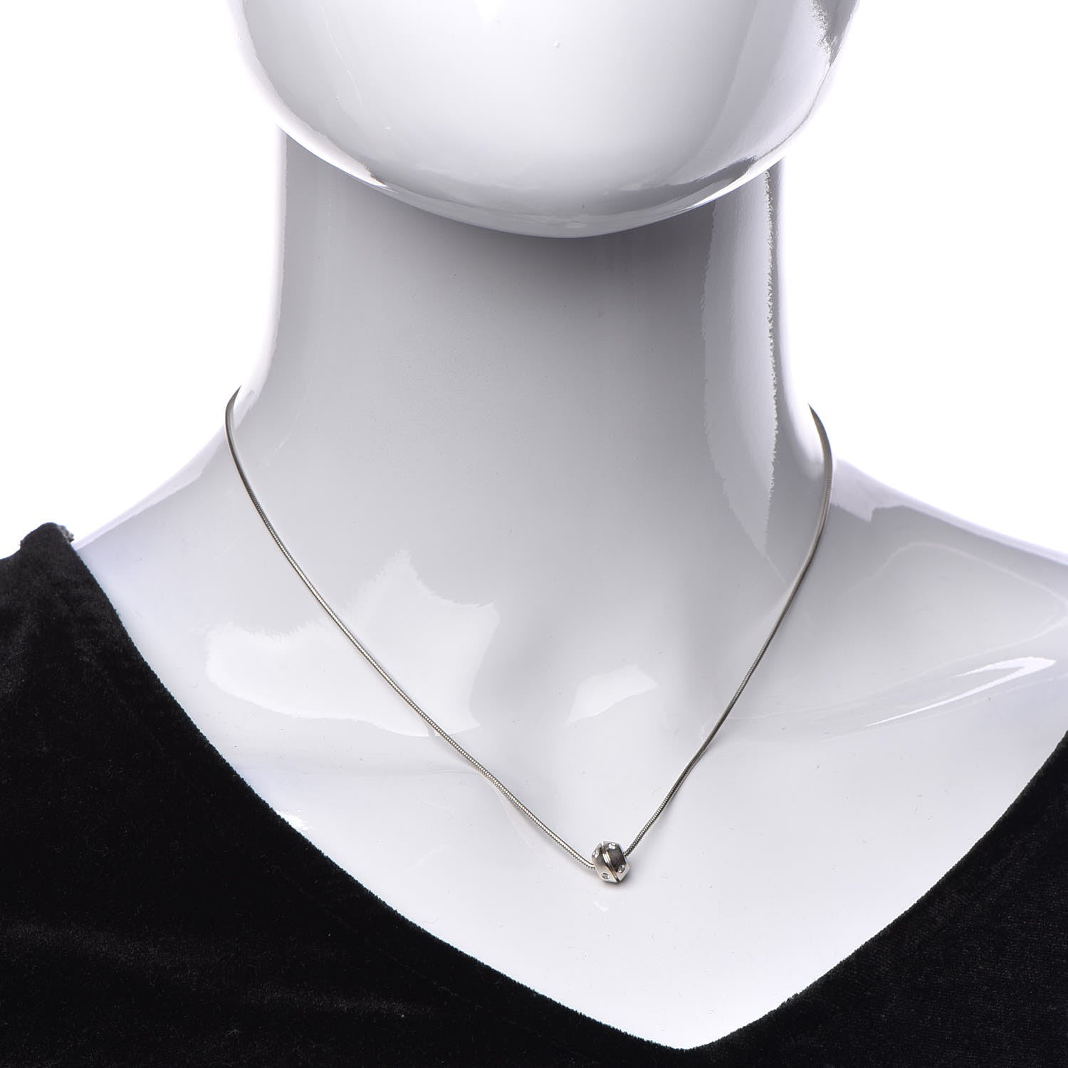 Tiffany 18K White Gold Diamond Streamerica Barrel Necklace 2 of 7
