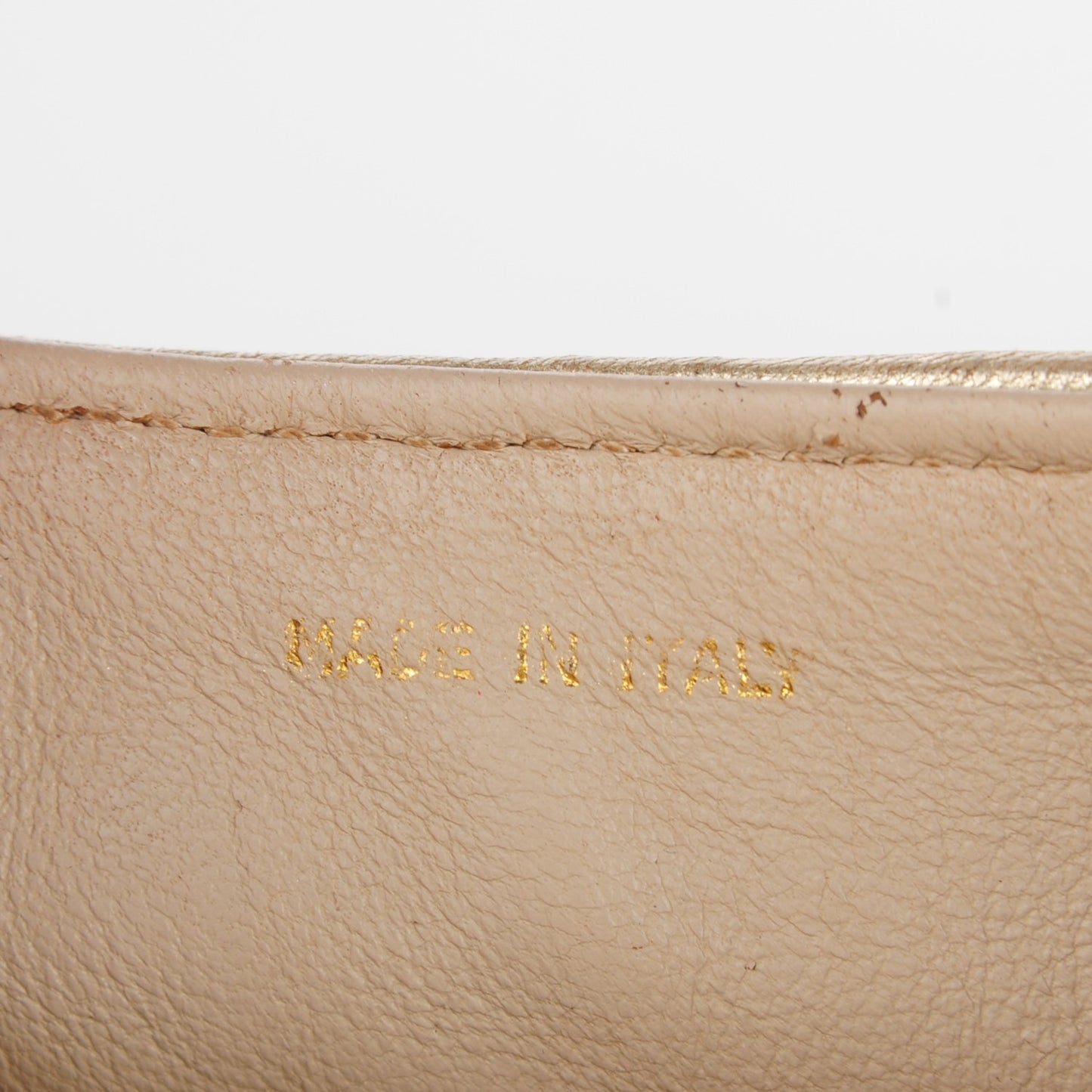 Metallic Lambskin Chevron Quilted Mini Square Flap Gold