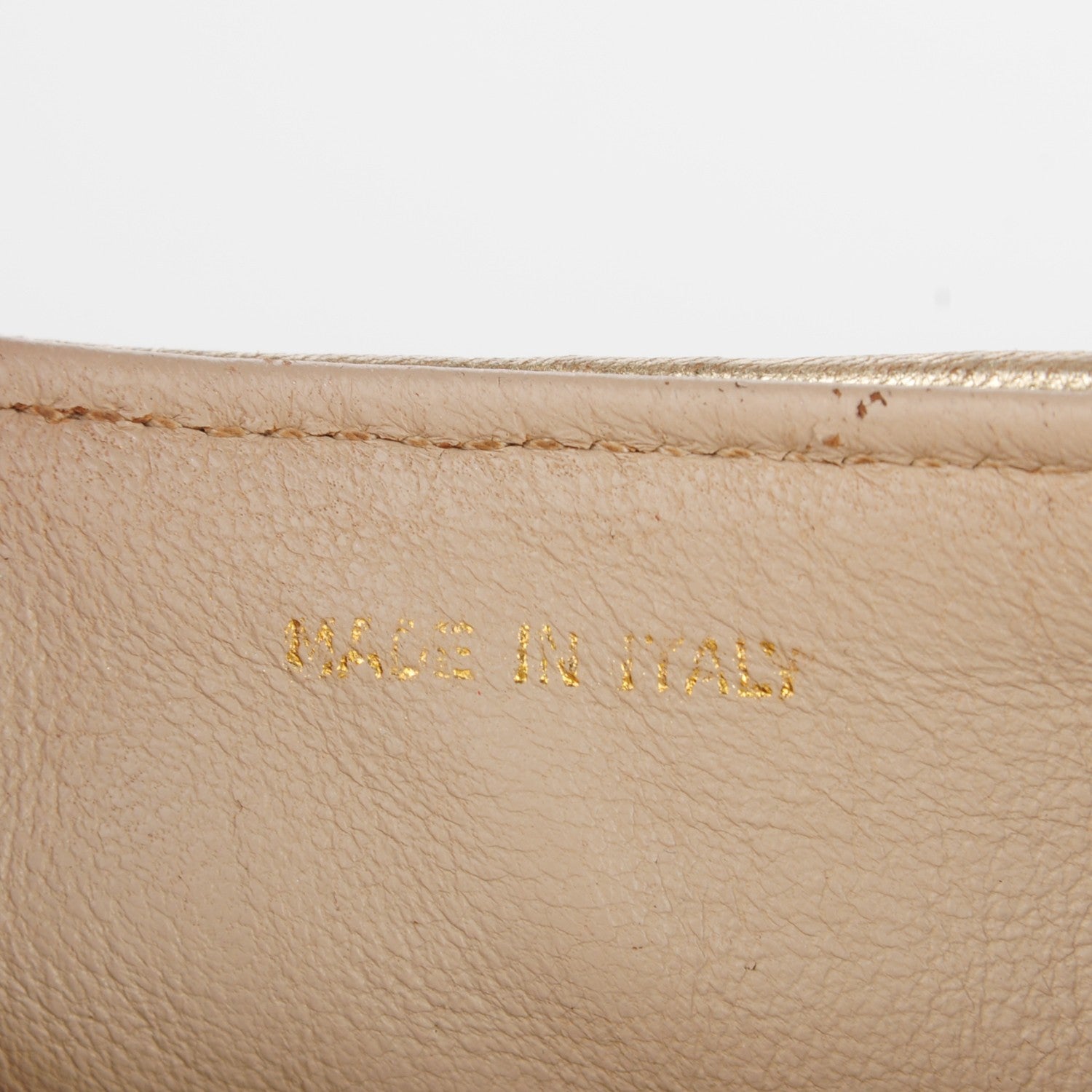 Chanel Metallic Lambskin Chevron Quilted Mini Square Flap Gold 14 of 16