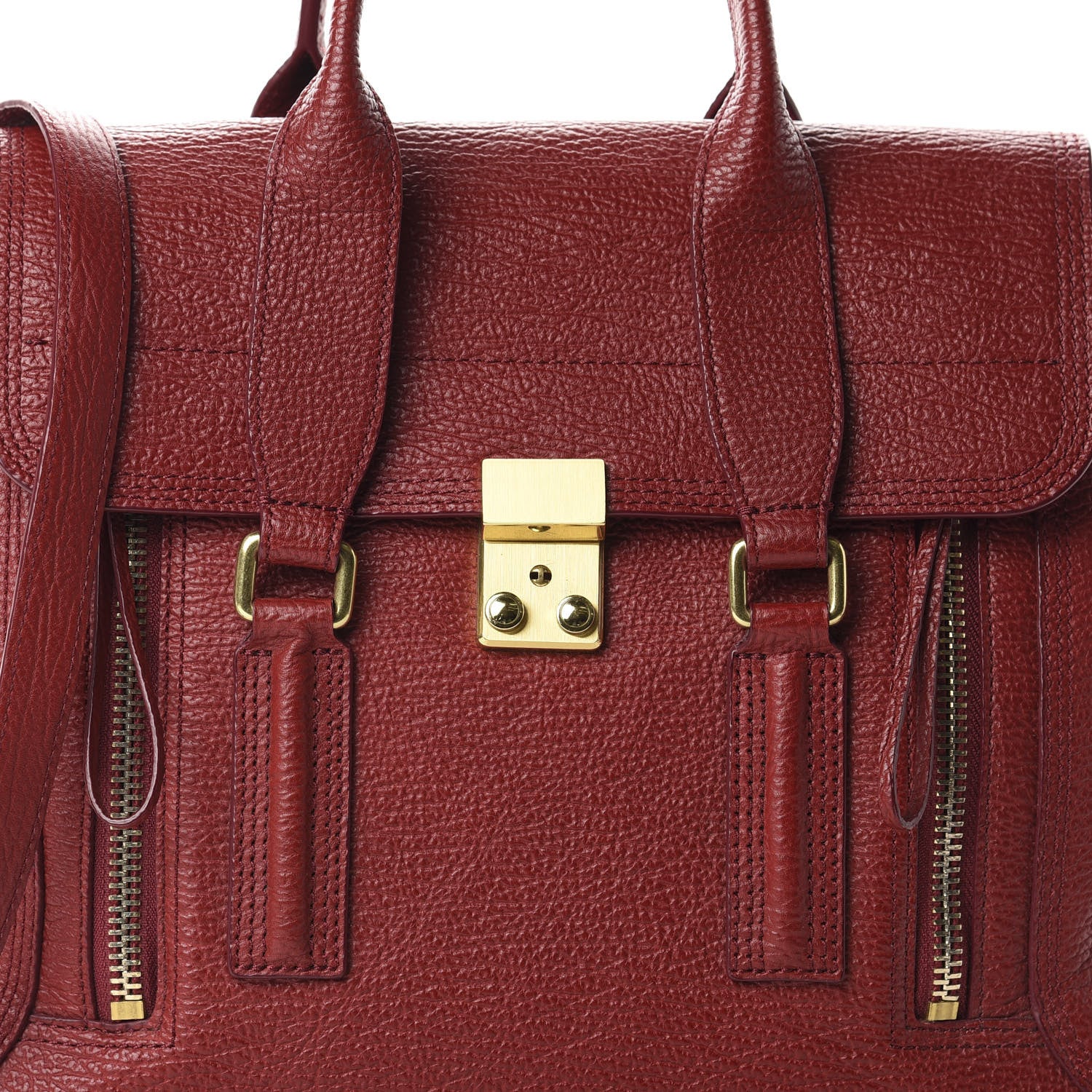3.1 Phillip Lim 3.1 Textured Calfskin Medium Pashli Satchel Red 14 of 14